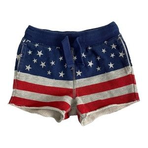 Oshkos Toddler Shorts Size 9M Red White Blue Starts Pull on Patriotic Tie Waist